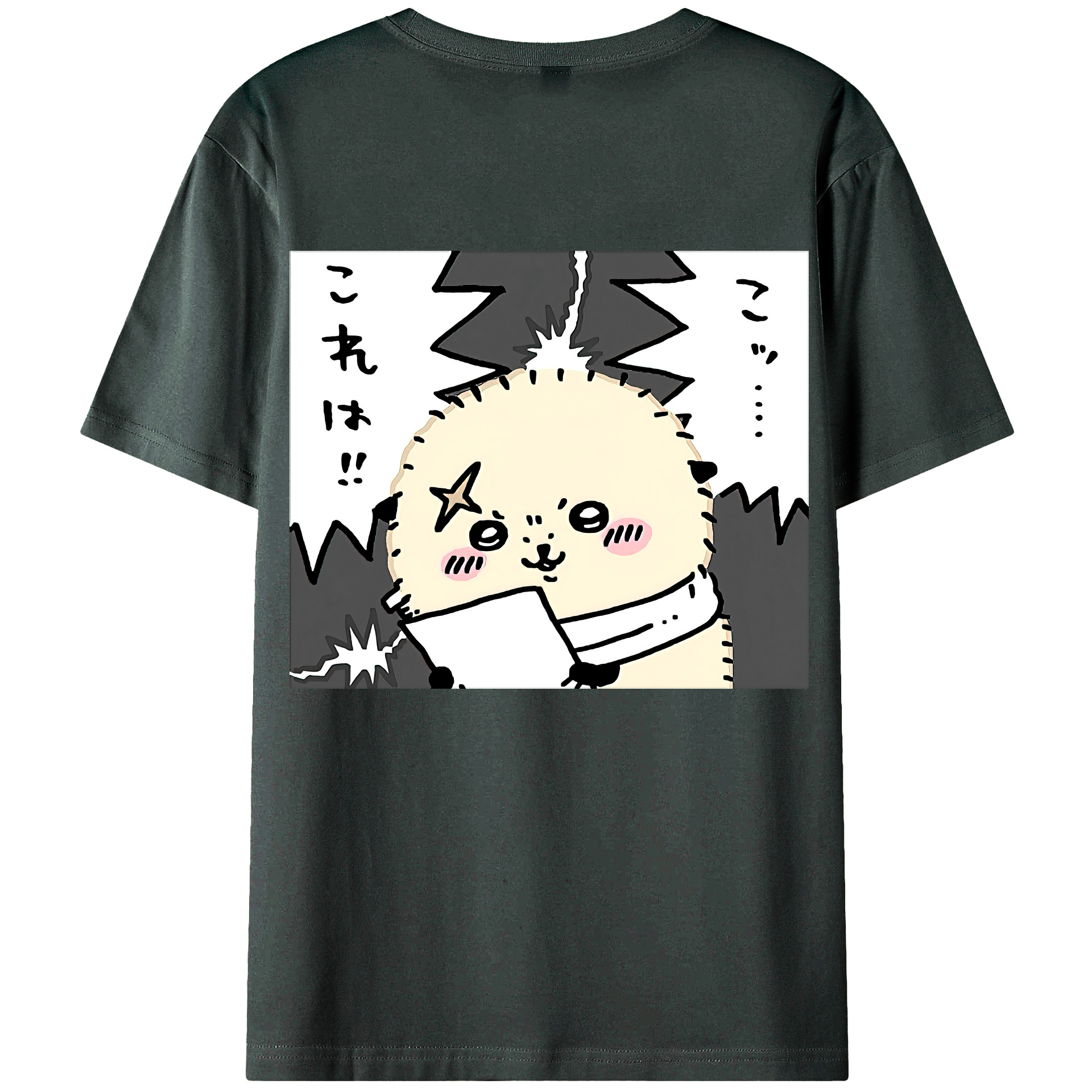 （画像用） ちいかわ ラッコ Chii-kawa Sea otter 綿100％ メンズ半袖Tシャツ（バックプリント） 通気性